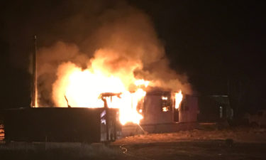 Fire destroys mobile home NW of Madras
