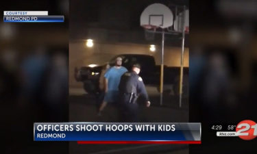 Redmond police play basketball