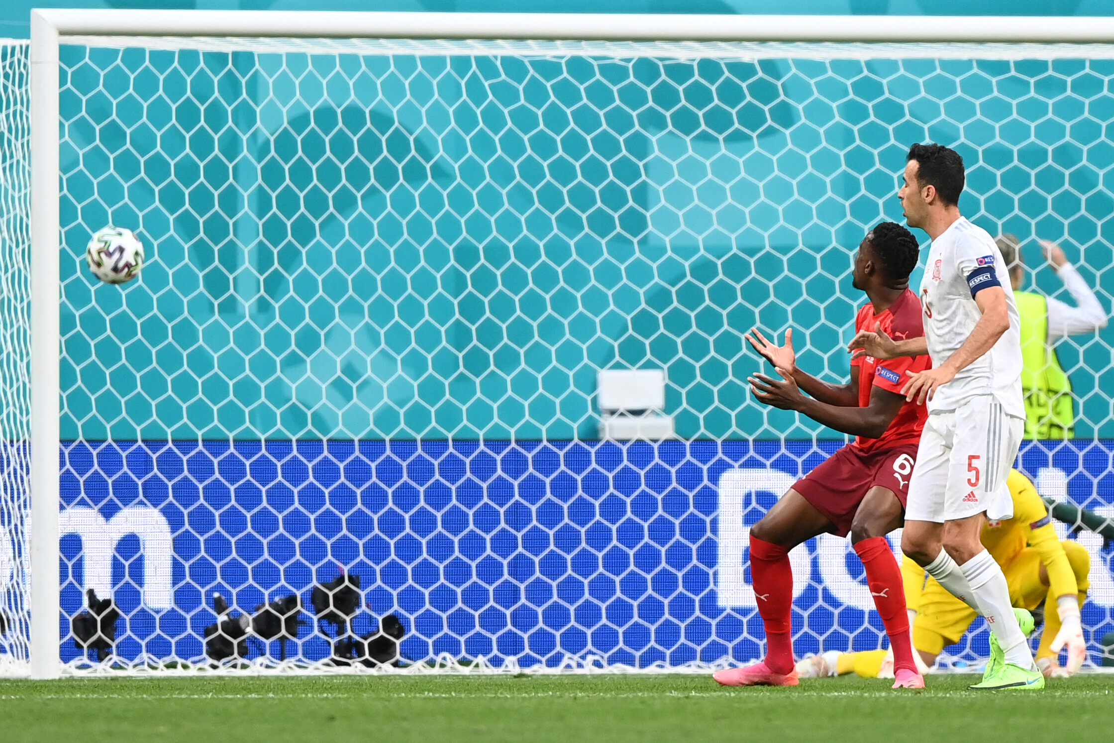 <i>KIRILL KUDRYAVTSEV/AFP/POOL/AFP via Getty Images</i><br/>Spain beats Switzerland in nail-biting penalty shootout to reach Euro 2020 semifinals as Denis Zakaria watches as his deflection puts Spain ahead in the match.