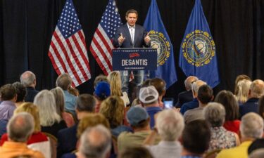 Florida Gov. Ron DeSantis delivers remarks at a presidential campaign stop in Laconia