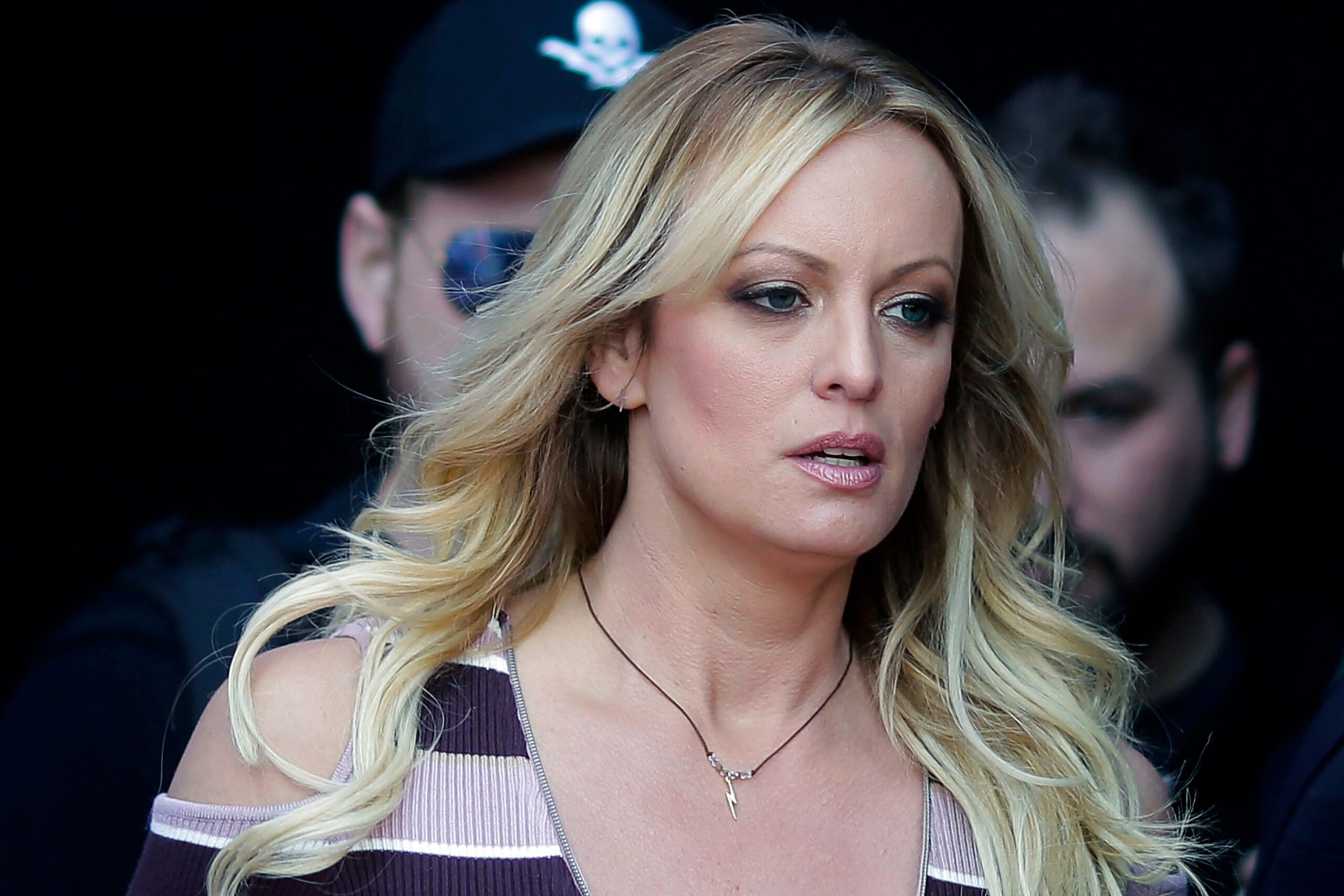 <i>Markus Schreiber/AP/File via CNN Newsource</i><br/>Adult film actress Stormy Daniels arrives at the adult entertainment fair 