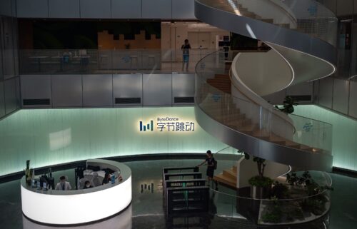 Signage at a ByteDance Ltd. offices in Beijing