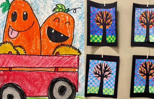 Bend-La Pine Schools shows of Silver Rail Elementary students' fall art projects
