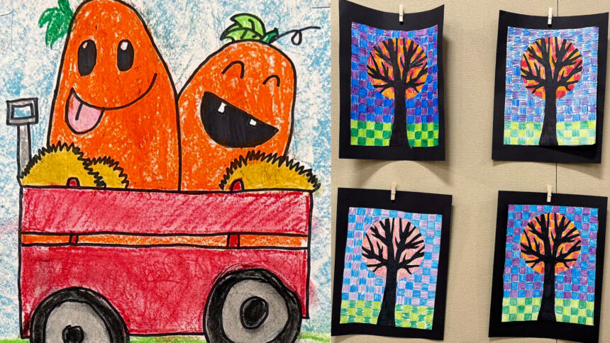 Bend-La Pine Schools shows of Silver Rail Elementary students' fall art projects