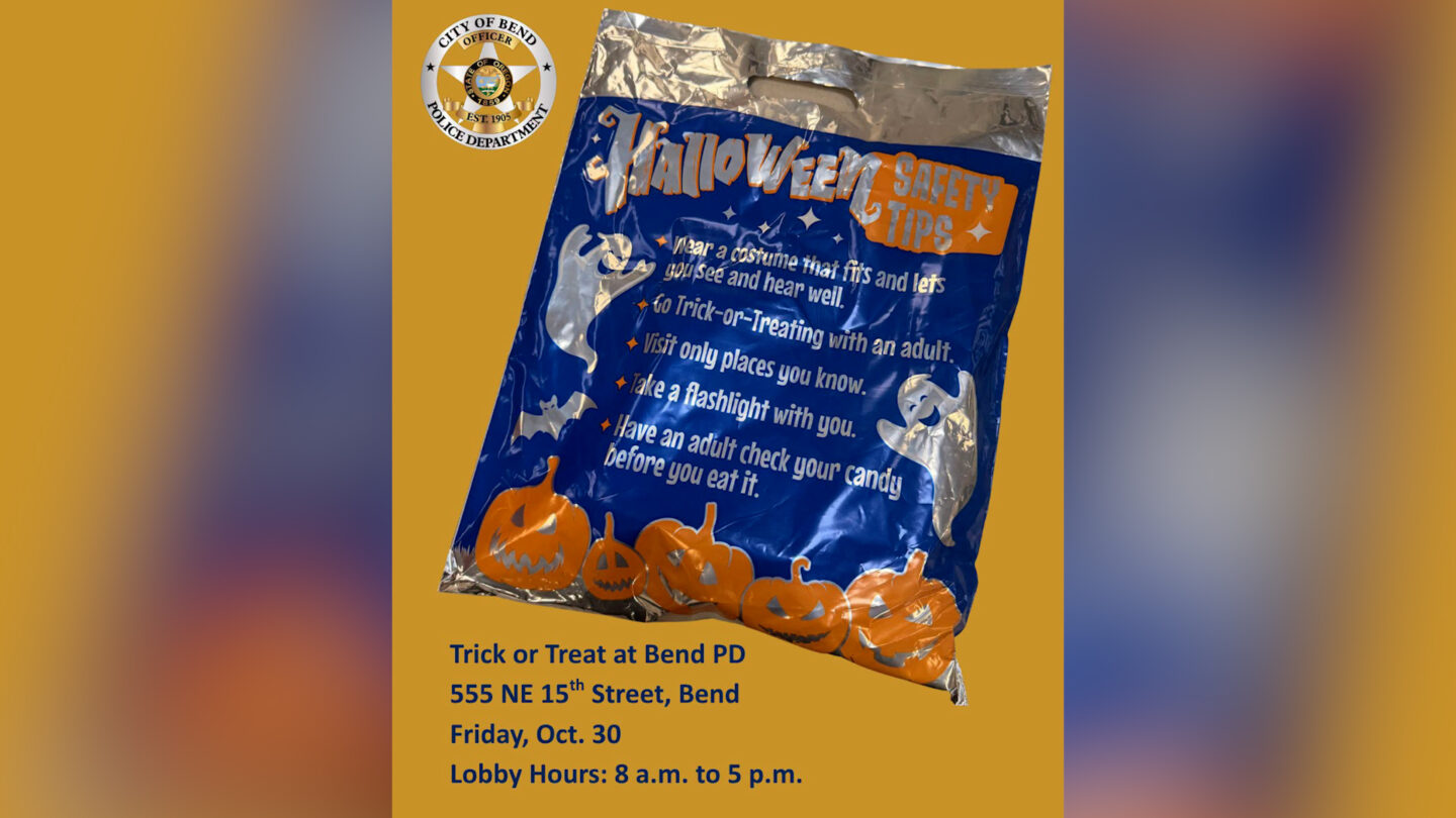 Bend Police Department offering Halloween treats and safety gear to kids Friday